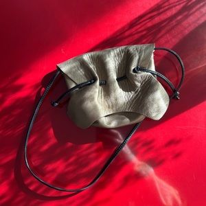 Maryam Nassir Zadeh Gold Leather Crane Purse